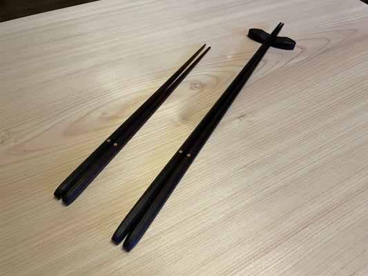 Critical object Ebony Moribashi and chopsticks with rest